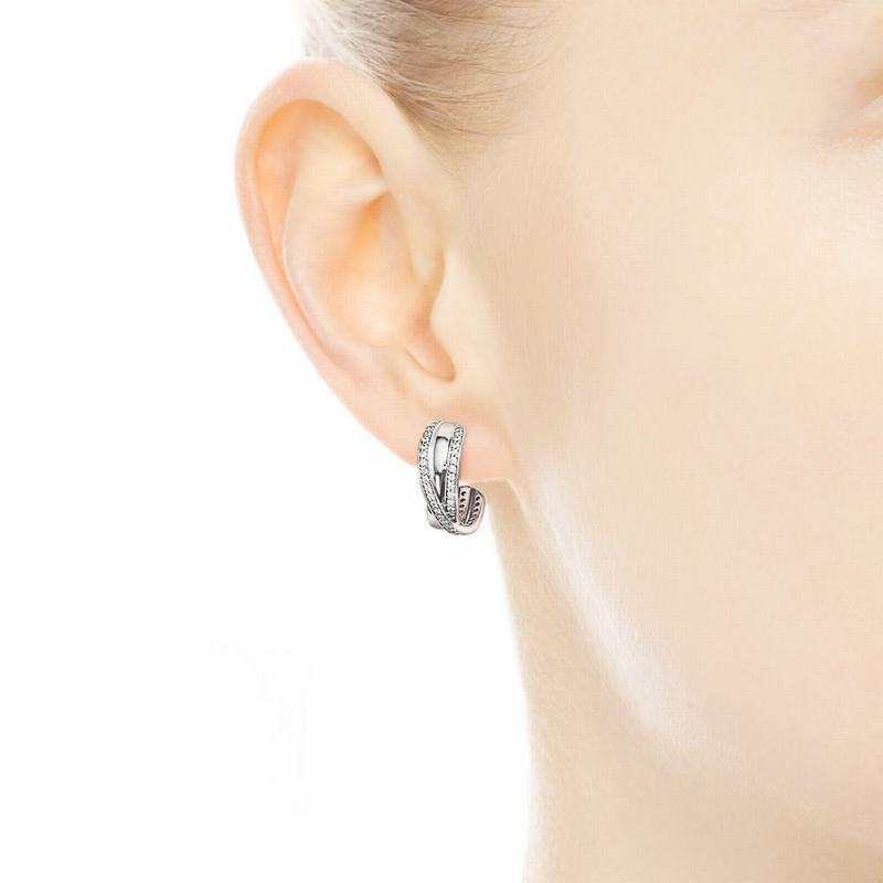 Pandora Entwined Hoop Earrings Silver Egypt OQ0583692